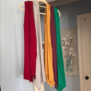 Zenana Outfitters Women's Sleeveless Cardigan- Red, Gray, Yellow, Green, Purple